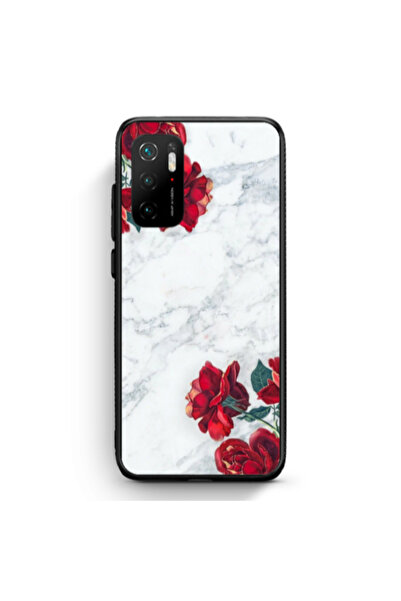 Other Xiaomi Poco M3 Pro Marble and roses Black Glossy Θήκη