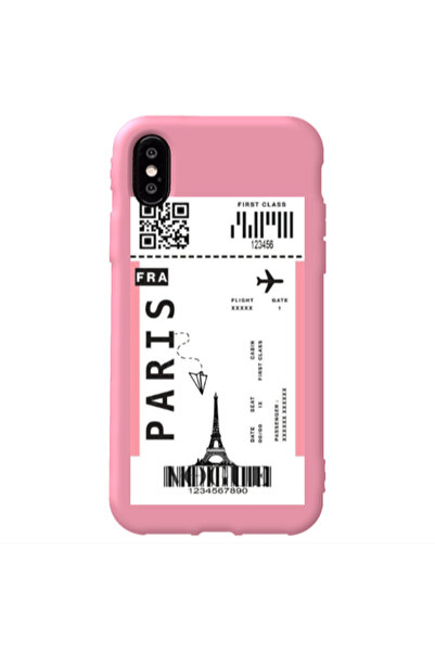 Other Apple iPhone X Paris FRA Pink Colored Silicone TPU Θήκη