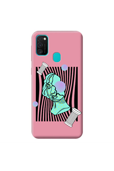 Other Samsung M21 Columns Pink Colored Silicone TPU Θήκη