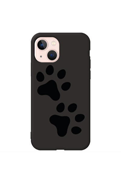 Other Apple iPhone 13 Paws Black Colored Silicone TPU Θήκη