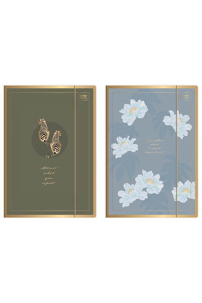 Interdruk Mapa/dosar cu elastic Satin Gold Blossom, format A4, design floral,...