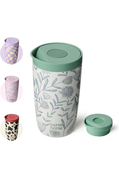 Generic BOTTLE BOTTLE Thermal Mug 350 ml - Insulated Travel Mug with Blossomi...