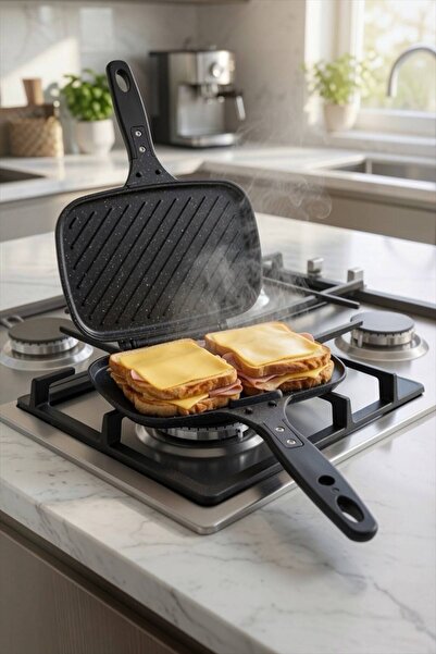 Bayev Vilma 18X24 cm Tostmatik - Cast Iron Double-Sided Detachable Fireproof ...