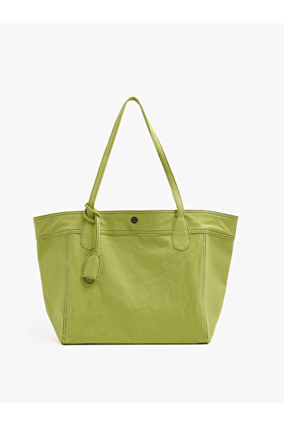 PARFOIS Kadın Charm'lı Kanvas Shopper Çanta