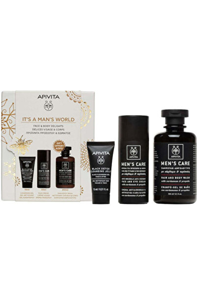Apivita | It's A Man's World Σετ Περιποίησης για Αντιγήρανση, Καθαρισμό Προσώ...