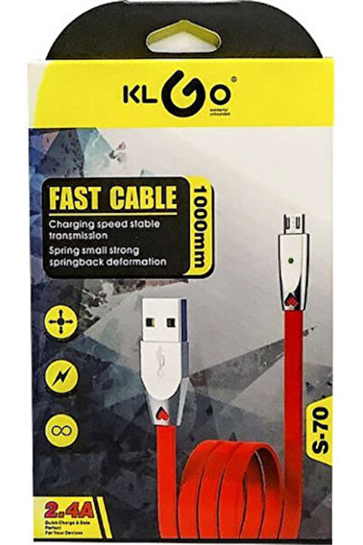 klgo 1μ Επίπεδο Καλώδιο USB 2.0 σε micro USB Κόκκινο