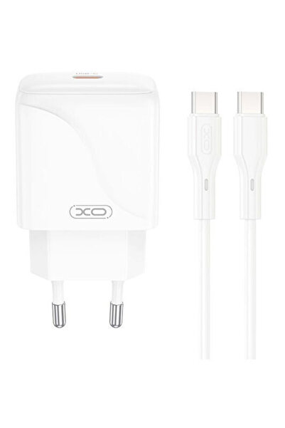 Xo Φορτιστής με Θύρα USB-C και Καλώδιο USB-C σε USB-C, 20W Power Delivery / Q...