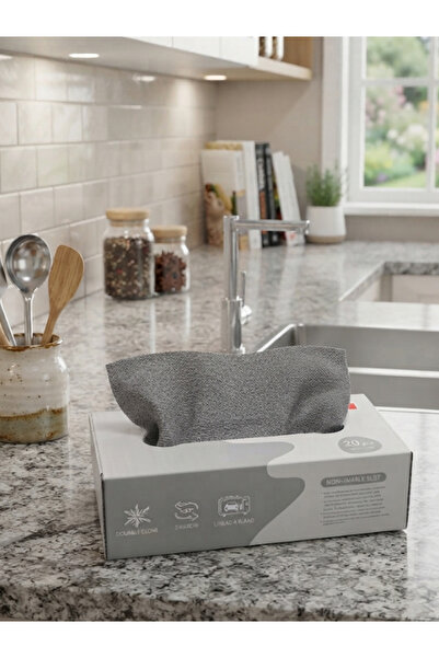mucit home Yıka Kullan 20 Adet Mikrofiber Kutulu Temizlik Bezi Süper Emici Ku...