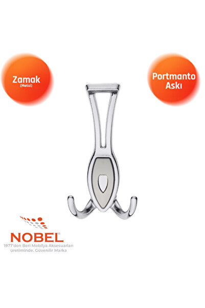 Nobel Zeplin Portmanto Askısı, Metal Vestiyer Askısı, 84 Gr, Dolap ve Duvar A...