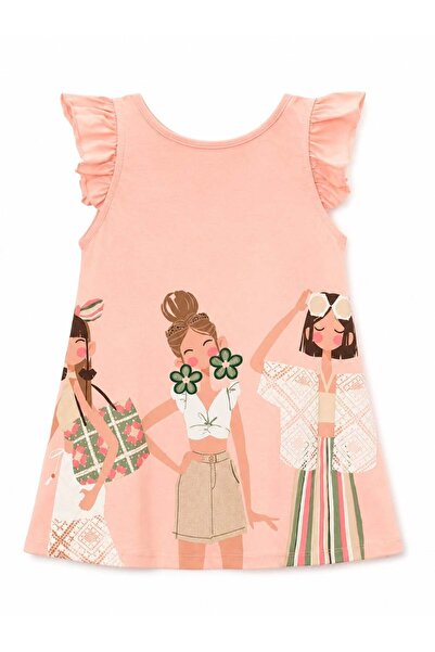MAYORAL Girl's Sun and Bird Patterned White Dress with Flounce Sleeves 2-10 Y...