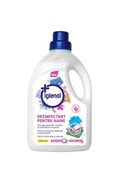 Igienol Dezinfectant lichid pentru haine albe și colorate Fresh Cotton, Igien...