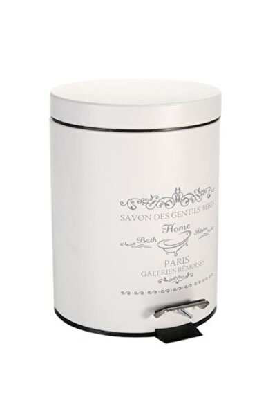 IMK ® Pedal Bin, metallic, with message design, White
