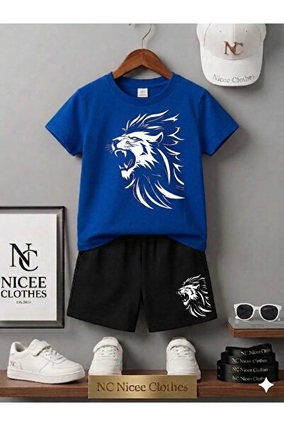 NC Nicee Clothes LETNJA DEČJA MAJICA I KRATKE HLAČE UNISEKS (BELI PRUGASTI LA...