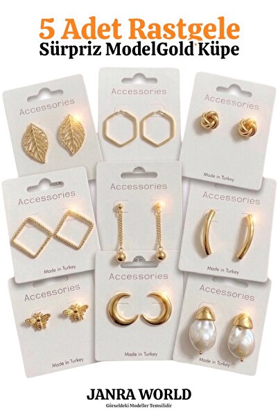 JANRA WORLD 5 Pieces Random Surprise Model Earring Set - Special Gift for Lov...