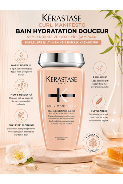 Kerastase Curl Manifesto Hydratation 250 ml - Shampoo That Adds Softness and ...