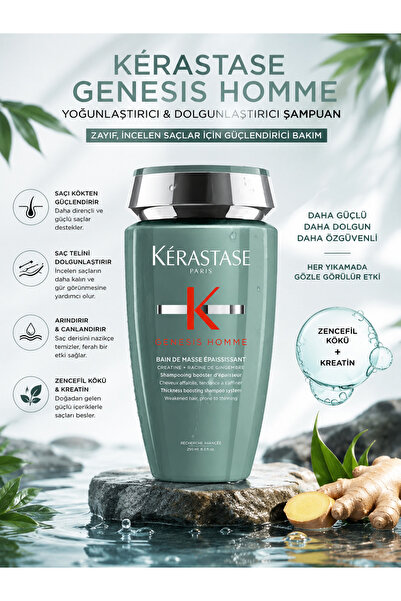 Kerastase Genesis Homme Bain De Masse 250 ml - Intensifying and Strengthening...