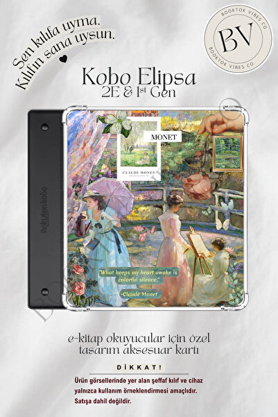 BookTok Vibes Co. Monet Kolaj Artsy Temalı Insert - Kindle ve Kobo E-Kitap Ok...