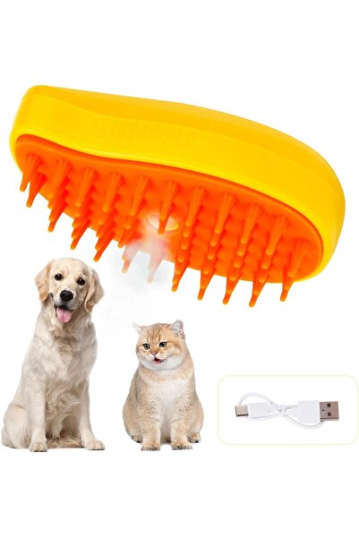 Arabest Cat Steam Brush,3-in-1 Steamy Pet Brush,Steaming Hair Brush & Defur C...