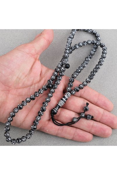 LapisDo Hajj Umrah Gift Stone 99-Piece 7mm Prayer Beads - Black