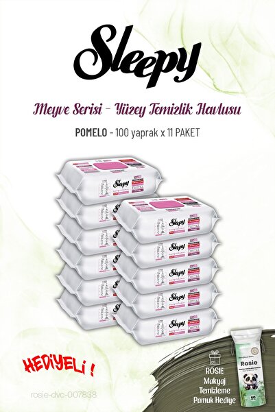 Sleepy 100 Sheets X 11 Packs of Pomelo Surface Cleaning Towels and Rosie