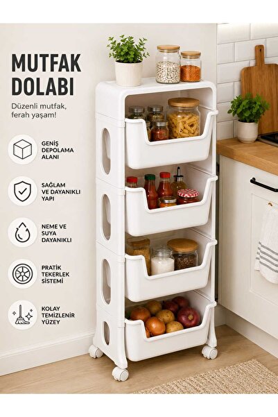 DEKOZUM FLEXİBOX Çok Amaçlı Banyo Mutfak Oyuncak Dolabı Raf Organizer Saklama...