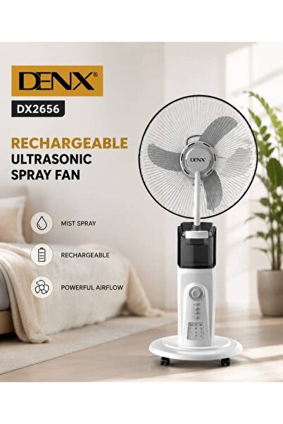 Denx DX2656 Rechargeable Fan with Ultrasonic Mist, Remote Control, 2.1 Liter ...