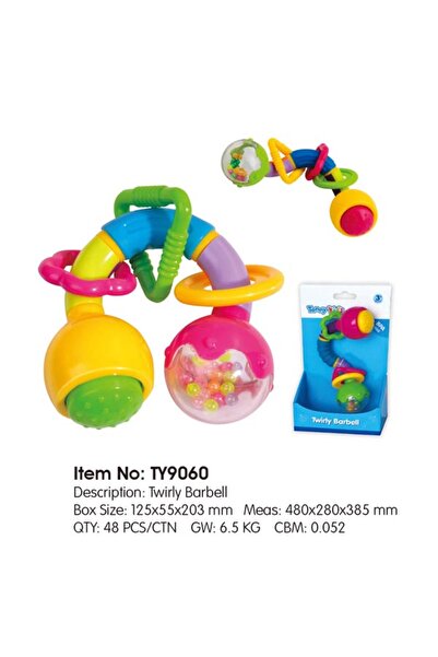 Tanny Kids لعبة خشخيشة أطفال دوارة على شكل باربل للإمساك والهز واللعب الحسي
