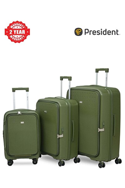 President 3 Piece Polypropylene Hard-side Luggage Set with TSA Lock | Lightwe...