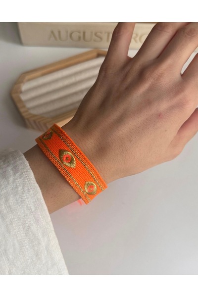 AychaAksesuar Orange String with Tassel Details and Gold-Embellished Eyelets ...