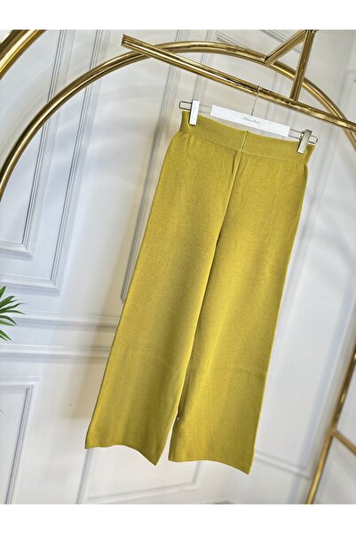 ALANURMODA 5428 بنطلون تريكو أخضر زيتي