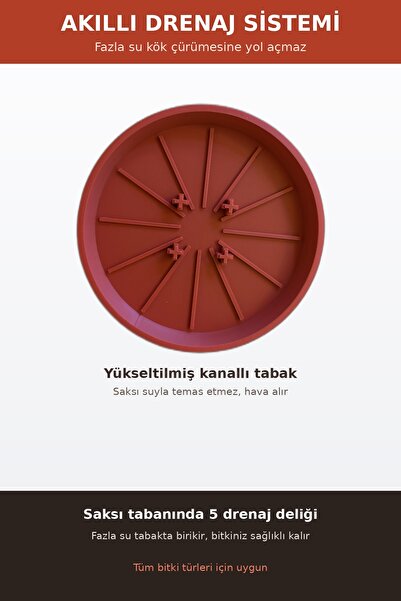 Goshıkı Kırmızı Spiral Şekilli 3'lü Saksı Seti