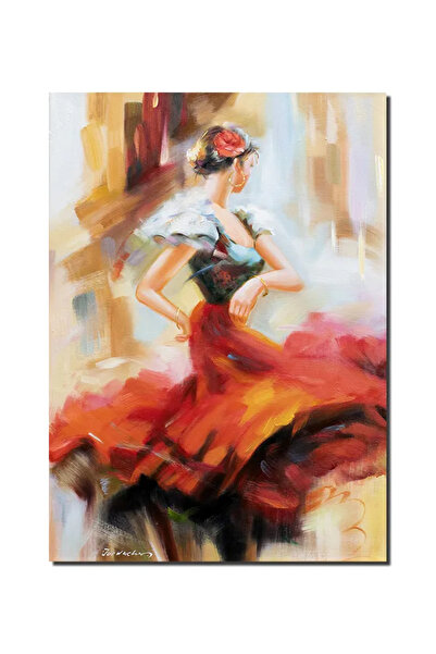 artnova Tablou cu dansatoarea de flamenco pictat manual, 70x50cm pictura ulei...