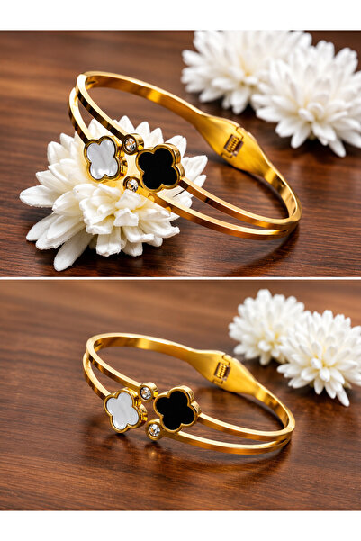 stainles steel Luxurious and Elegant Gold-Plated Bracelet with a Beige Bag as...
