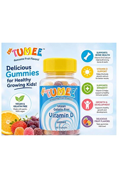 Mr.Tumee Mr. TUMEE Vitamin D Gummies for Kids – Vegan, Gelatin-Free, Fruit Fl...