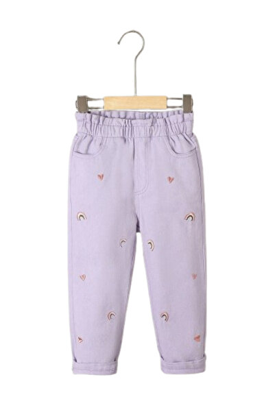 OEM Blugi din denim draguti pentru fetite, culoare mov, 4Y