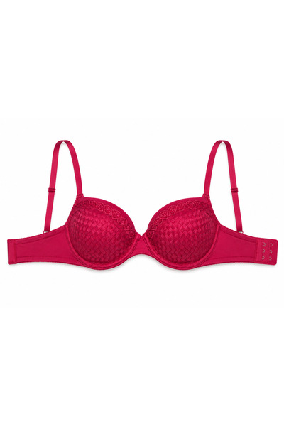 Generic Women's Padded Bra with Woven Lace and Lace Trim
