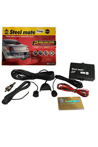 SteelMate Σύστημα Στάθμευσης PDC με 2 Αισθητήρες 18mm Γυαλιστερό Μαύρο με Οθό...
