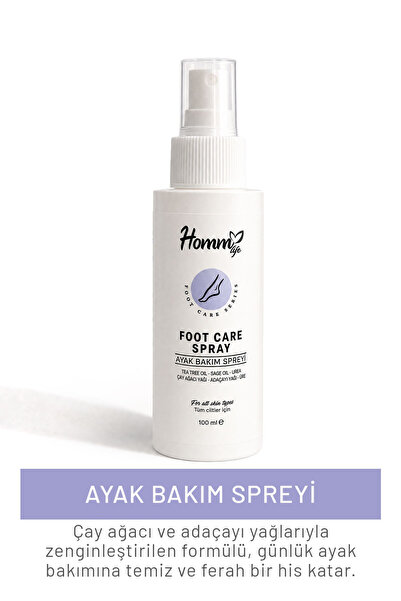 homm Üre & Çay Ağacı Yağlı Ayak Bakım Spreyi Ferahlatıcı Bakım 100 ml