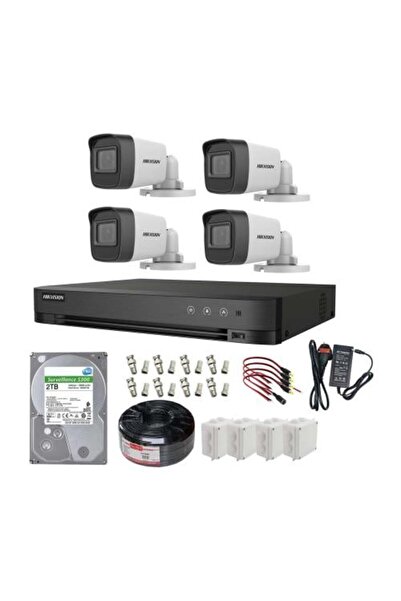 Hikvision Hikvision Complete Set 4 Camera Outdoor Cctv System with 2Tb Hdd Dvr