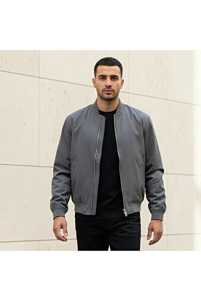 DNM Men Regular Fit Twill Bomber Jacket