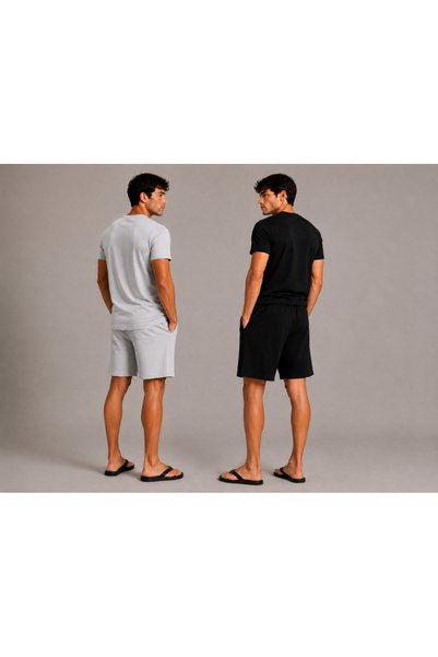 JULİA MODA 2-Piece Men's Summer Shorts Comfortable Model Lightweight Fabric Cotton Most Preferred Model