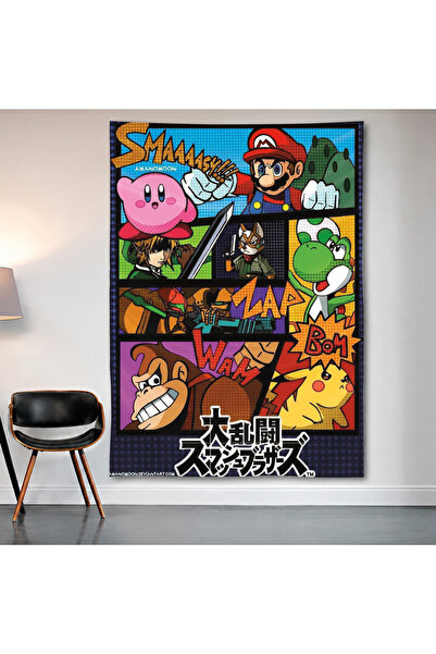 Geek Cultcha Nintendo Character Collage Wall Covering Wall Tapestry First Qua...