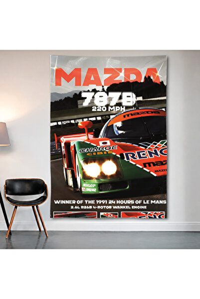 Geek Cultcha Mazda 787B Wall Covering Wall Tapestry First Quality Satin Fabri...