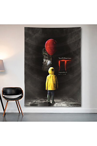 Geek Cultcha لوحة جدارية على شكل بالون من IT Pennywise، مصنوعة من قماش الساتا...