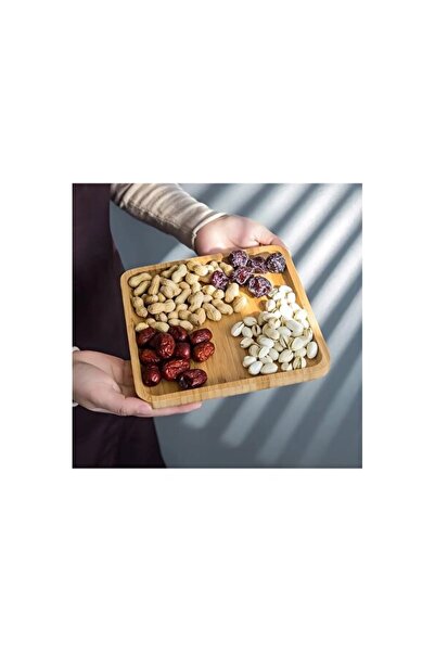 Empressco Natural Bamboo Square Serving Plate Presentation Set, Stylish and C...
