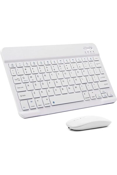 Arabest White Bluetooth Keyboard and Mouse Combo,Ultra-Slim Portable Wireless...