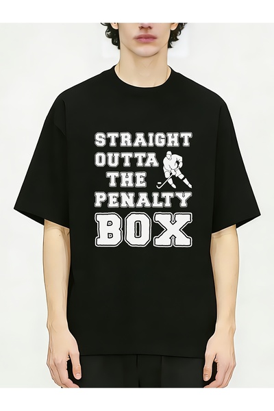 NOURAM تيشيرتات رجالية من Humor Straight Outta The Penalty Box برقبة دائرية و...