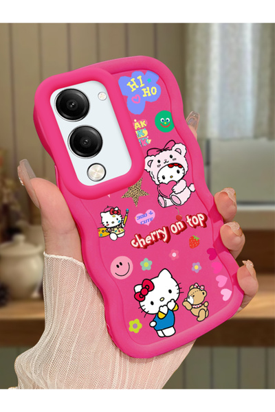 Hontinga Vivo Y19S Compatible Case Camera Protector Red Silicone Couple Phone...