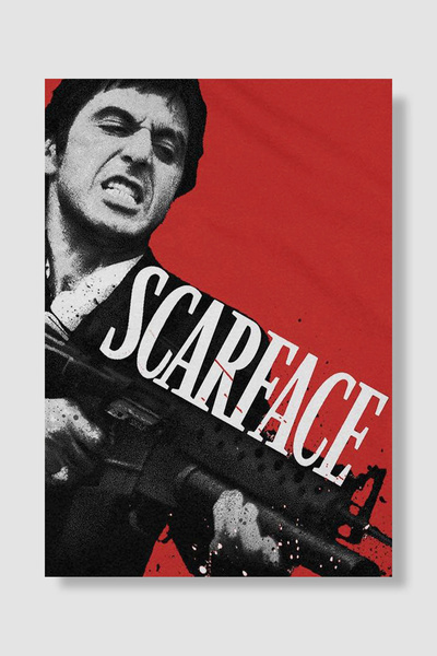 Luna Marissa Scarface Poster Tony Montana Al Pacino Kırmızı Yaralı Yüz Film P...
