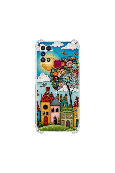 PrintiFy Samsung Galaxy M31 ile Uyumlu Düşlerin Dansı Serisi Gökyüzü Şehri Ta...